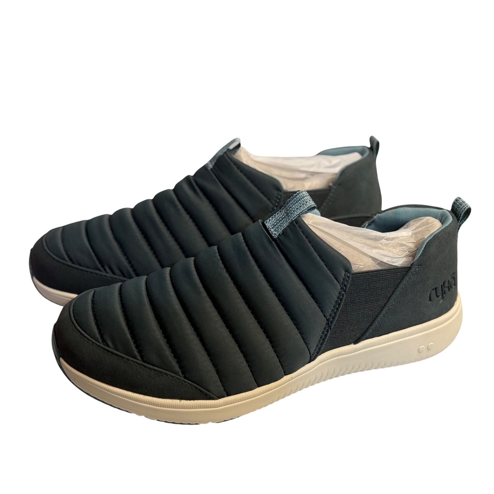 Ryka Pursuit Quilted‎ Slip-Ons Dark Sea Green Walking Sneakers Women Size 10W